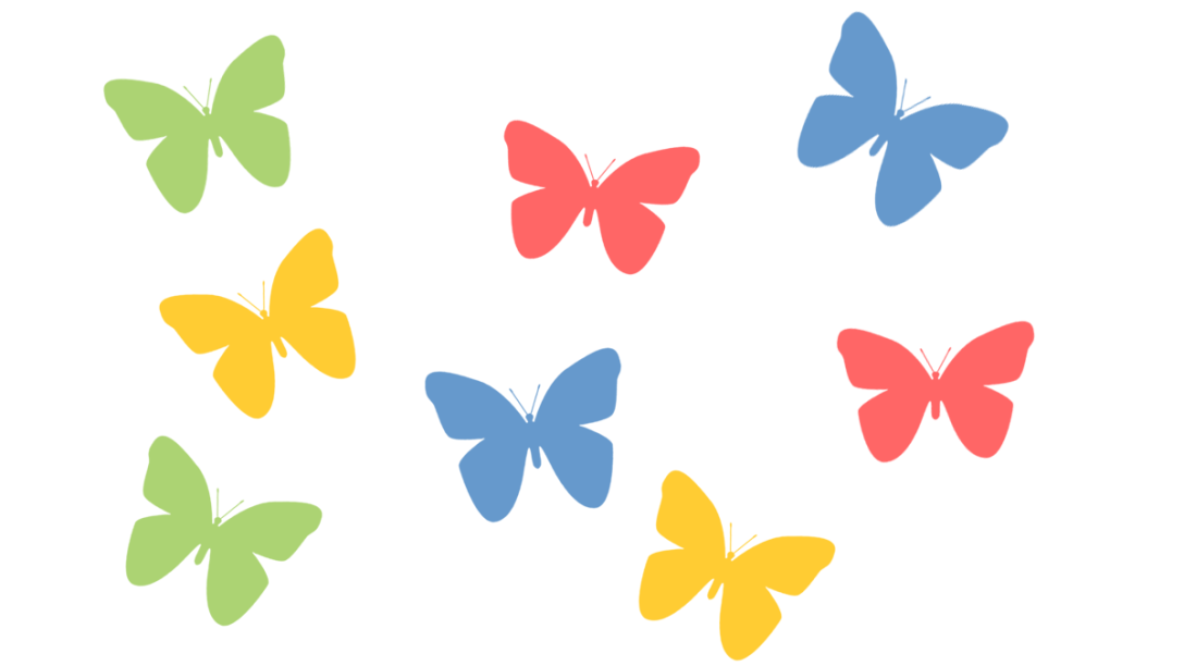 Hattingdon pastel butterflies in flight blog header.